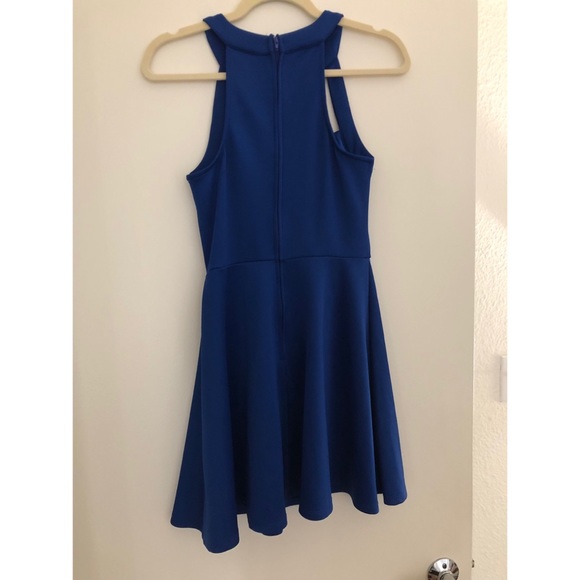 Royal Blue Short Dress with Halter - Picture 2 of 3